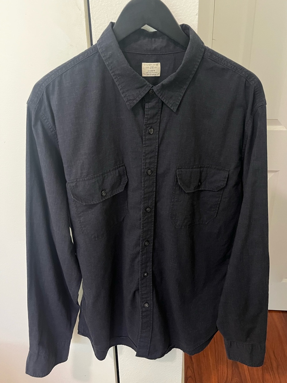 J. Crew Men's Button-Down Shirt in Charcoal